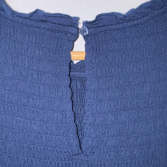 The Nines by Hatch Blue Ruffle Sleeve Smocked Dress Women's Size Large - Picture 4 of 7